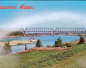 Ansichtkaart IA Iowa Missouri River Sioux City Omaha Bridge