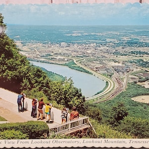 Cartolina TN Vista panoramica dall'Osservatorio Lookout Tennessee