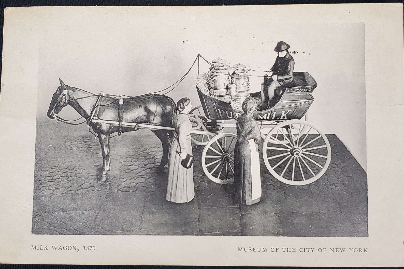 Postcard NY Milk Wagon 1870 Museum of the City of New York Etsy