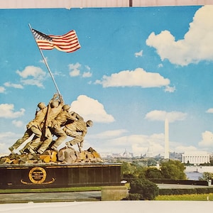 Cartão Postal Estátua VA Iwo Jima Memorial de Guerra do Corpo de Fuzileiros Navais dos EUA Arlington Virgina