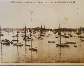Postkarte MA Marblehead Hafen zeigt den Hals Marblehead Massachusetts