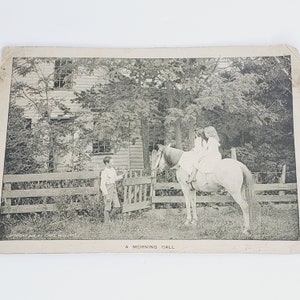 Carte photo Ephemera A Morning Call 1902 Chas Williams Children on Horseback