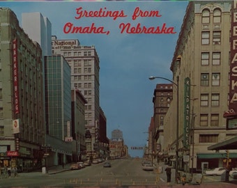 Carte postale NE Salutations d'Omaha, Nebraska