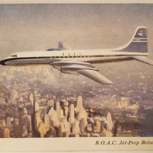 Postkarte Werbung B.O.A.C. Jet Prop Britannia 312