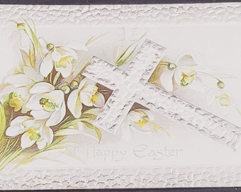 Postkarte Ostern Kreuz mit Narzissen