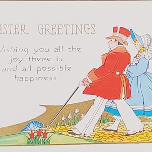 Cartolina di Pasqua Fantasia Coppia a piedi Auguri di Pasqua 574
