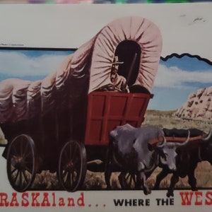 Cartão postal NE Bem-vindo a Nebraskaland, onde o Ocidente começa Nebraska
