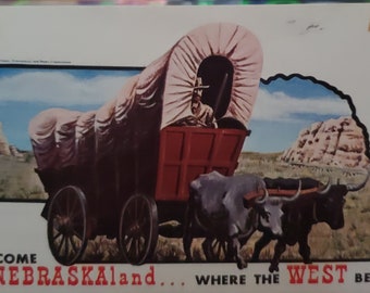 Carte postale NE Bienvenue au Nebraskaland, là où commence l'Ouest Nebraska
