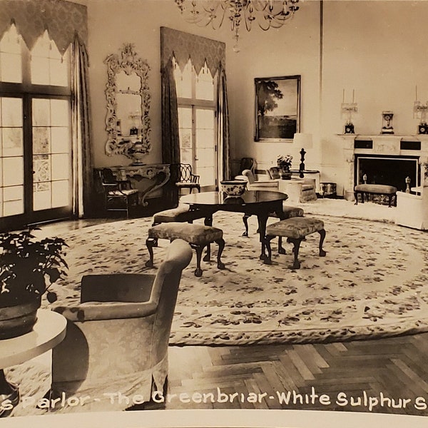 Post Card WV Greenbrier Presidents Parlor White Sulpher Springs West Virginia