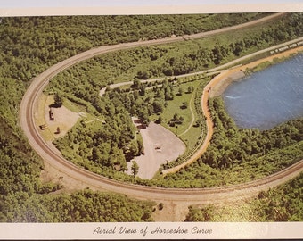 Post Card PA Aerial View of Horseshoe Curve Altoona Pennsylvania