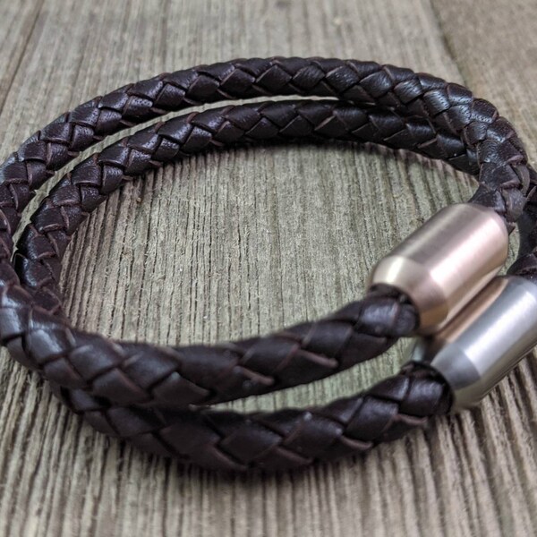 Men's Leather Bracelet Men's Jewelry Men's Style Brown Braided Leather Bracelet Industrial Metal Clasp Men's Wrist Gear Mans Bracelet Hot!!!