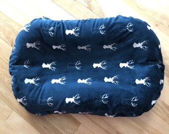Cuddle Me Lounger Cover. Infant and Toddler. Antlers in Navy Cuddle. Handmade. Many Fabrics. Fast Service. Boy/Girl. Interactive Lounger.