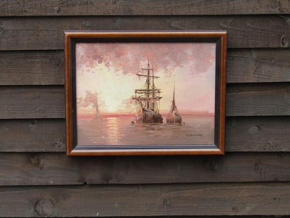 W. Vennekamp Framed Oil Painting Seascape / Sailing Boats