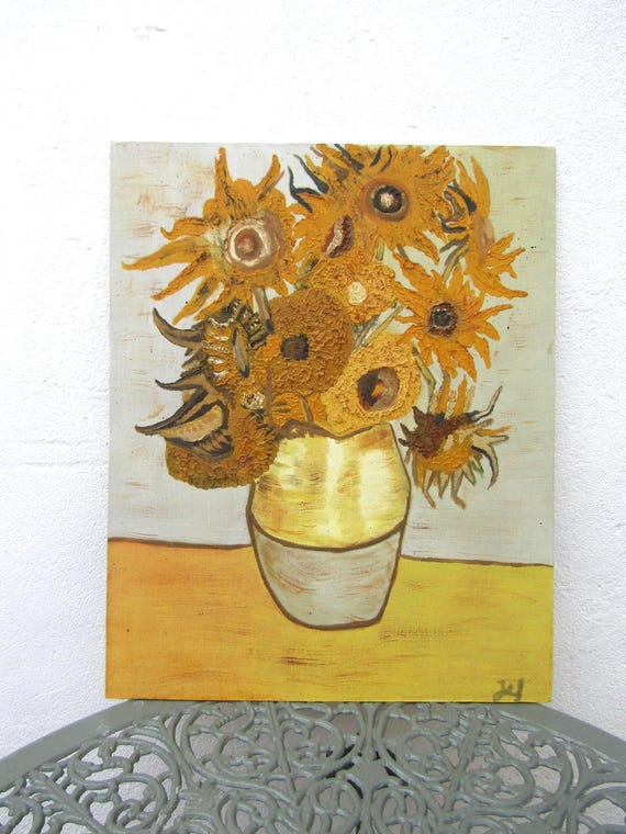 Still Life Painting Of Sunflowers