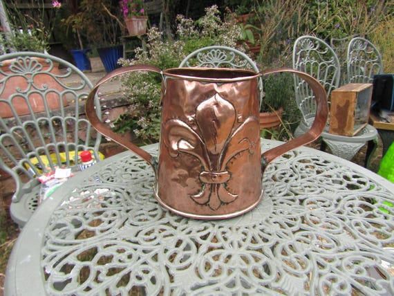 Large Antique Arts and Crafts Twin Handled Copper Pot / Jardinière