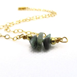 Raw Emerald Bar Choker, May Birthstone, Gemstone Choker, Dainty Chain Choker, Emerald Jewelry,  Minimalist, Bohemian Gift for her