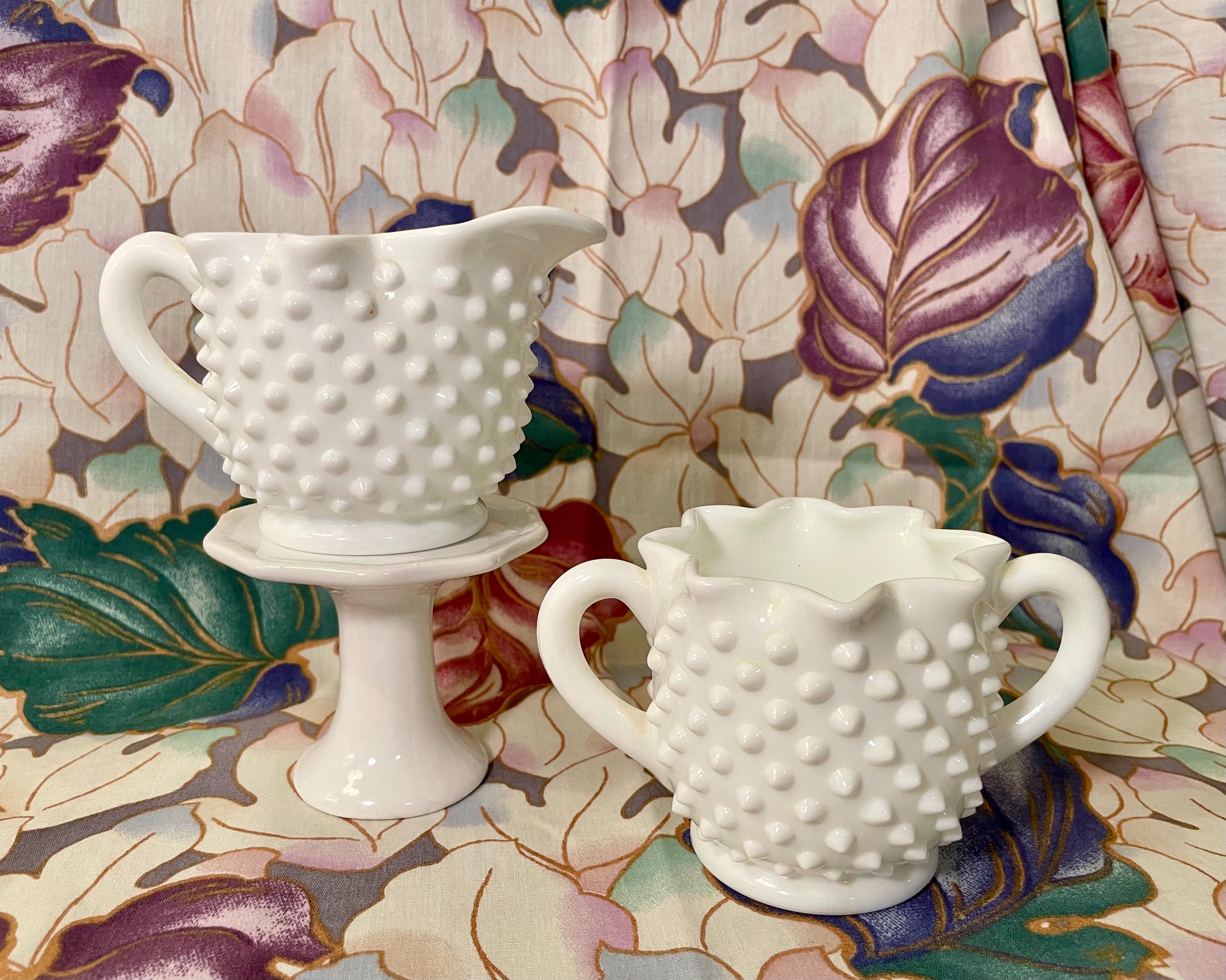 Hobnail Cream Sugar - Etsy