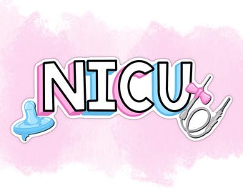 NICU Nurse Vinyl Sticker: Waterproof Decal for Laptops, Water Bottles