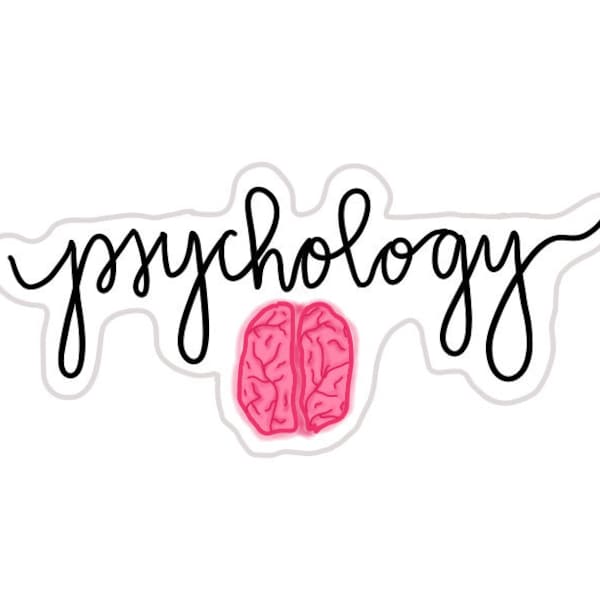 Psychology Sticker, Gift for Psychologists, Gift for College Students, Psychology Major, Psych Major, Brain Sticker, Laptop Sticker, Pink