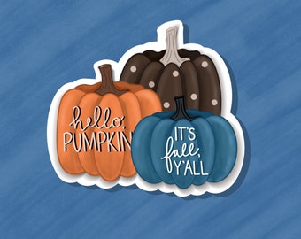 Fall Pumpkins Waterproof Sticker: Autumn Decor