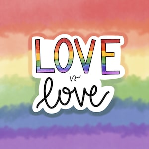 Love is Love Sticker: Pride LGBTQIA+ Ally Waterproof Decal
