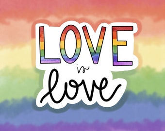 Love is Love Sticker: Pride LGBTQIA+ Ally Waterproof Decal