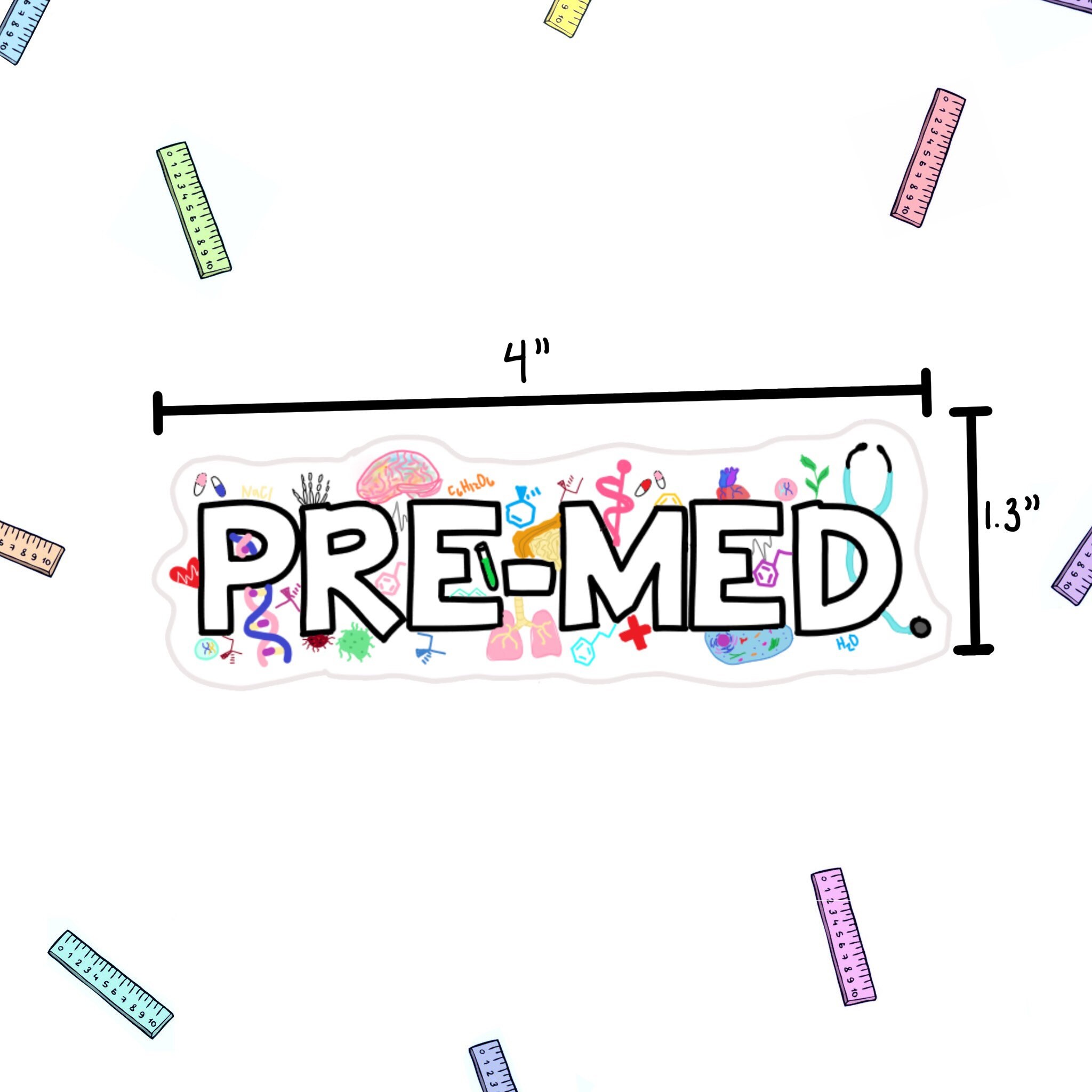 Pre Med Sticker Pre-med Sticker: Waterproof Laptop Decal for Future Doctors - Etsy