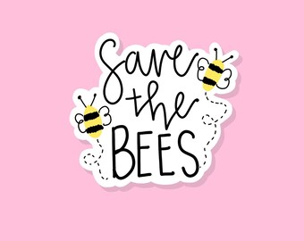 Save the Bees Sticker: Waterproof Vinyl Laptop Decal