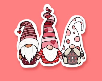 Valentine Gnomes Sticker: Waterproof Laptop Decal