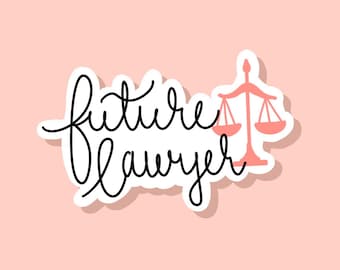 Future Lawyer Sticker, Gifts for Pre Law Students, Pre Law, Scale of Justice, Future JD, Student Sticker, Laptop Sticker, Laptop Decal, Cute