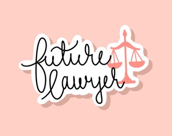 Future Lawyer Sticker: Scale of Justice, Pre Law Student Gift