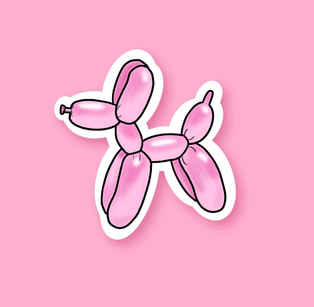 Balloon Dog Sticker, Balloon Dog Laptop Sticker, Water Bottle Sticker