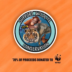 Wildlife Conservation Sticker: Endangered Animals, WWF Supporter