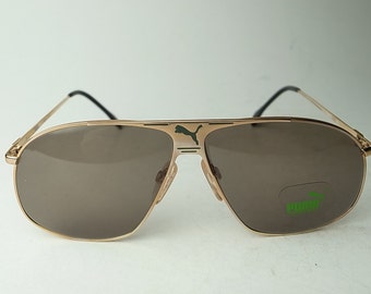 80s NOS VTG PUMA by Licefa Gold Metal Frame Superstar Sunglasses MegaRare Legend Made in Germany