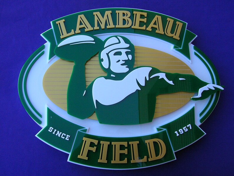 Packers Lambeau Field 3D art sign football office man cave ...