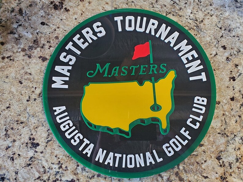MASTERS Tournament golfing sign art Augusta tee golf clubs Etsy