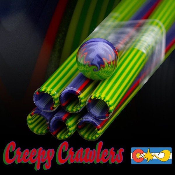 Creepy Crawl - Vac Stack  - Colored Borosilicate Glass Tubing - COE 33 - Linework