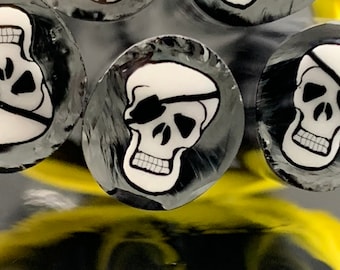 Skull Pirate -  - COE 33 Borosilicate Glass - Murrini Cane