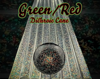 Green/Red - Dichroic Cane - Borosilicate Glass