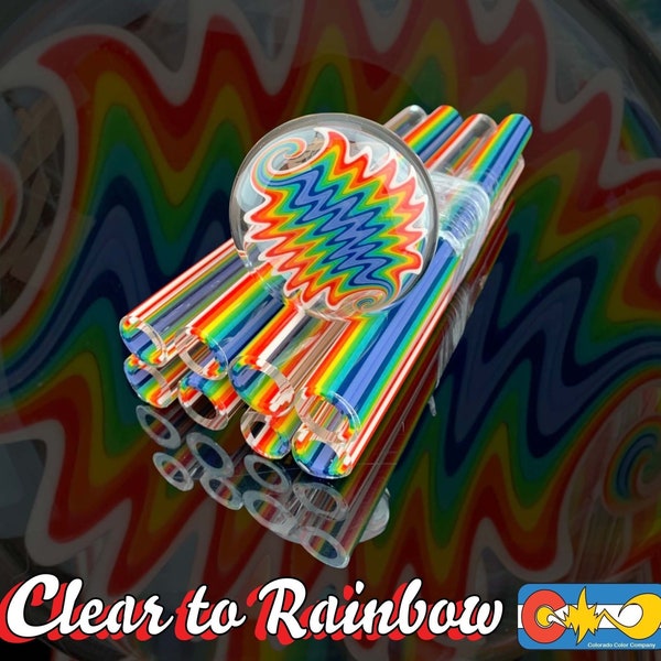 Clear to Rainbow  - Vac stack - Borosilicate glass tubing