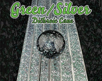 Green/Silver - Dichroic Cane - Borosilicate Glass