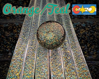 Orange/Teal - Dichroic Cane - Borosilicate Glass