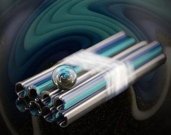 Steel Wool to Water - Vac Stack - Colored Borosilicate Glass Tubing - COE 33 - Linework