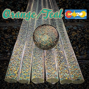 Orange/Teal - Dichroic Cane - Borosilicate Glass