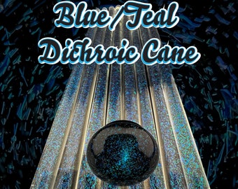 Blue/Teal - Dichroic Cane - Borosilicate Glass