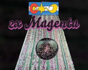 2X Magenta - Dichroic Cane - Borosilicate Glass -COE 33