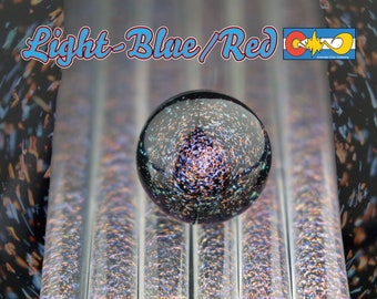 Light-Blue/Red - Dichroic Cane - Borosilicate Glass