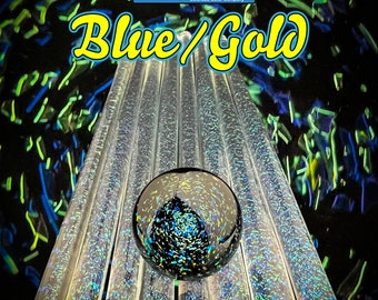 Blue/Gold - Dichroic Cane - Borosilicate Glass
