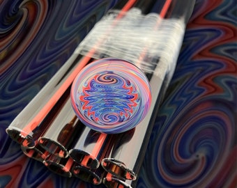 Tie Dye Sky - Vac Stack - Colored Borosilicate Glass Tubing - COE 33 - Linework