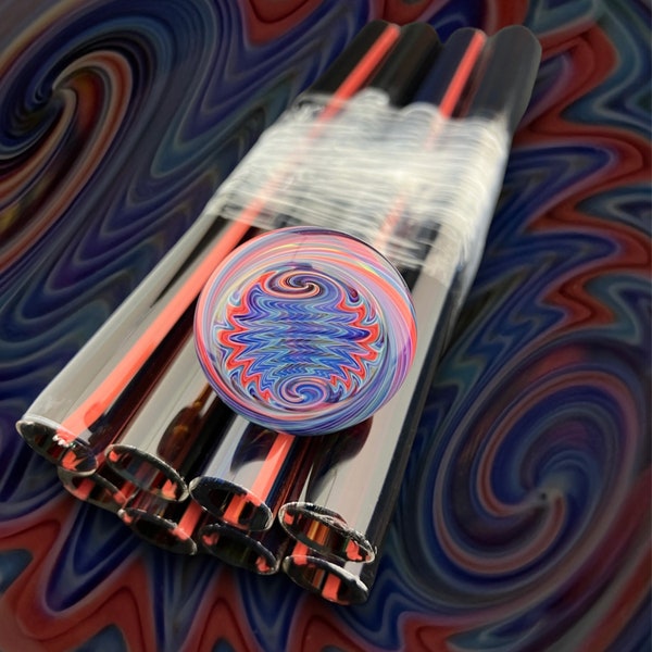 Tie Dye Sky - Vac Stack - Colored Borosilicate Glass Tubing - COE 33 - Linework